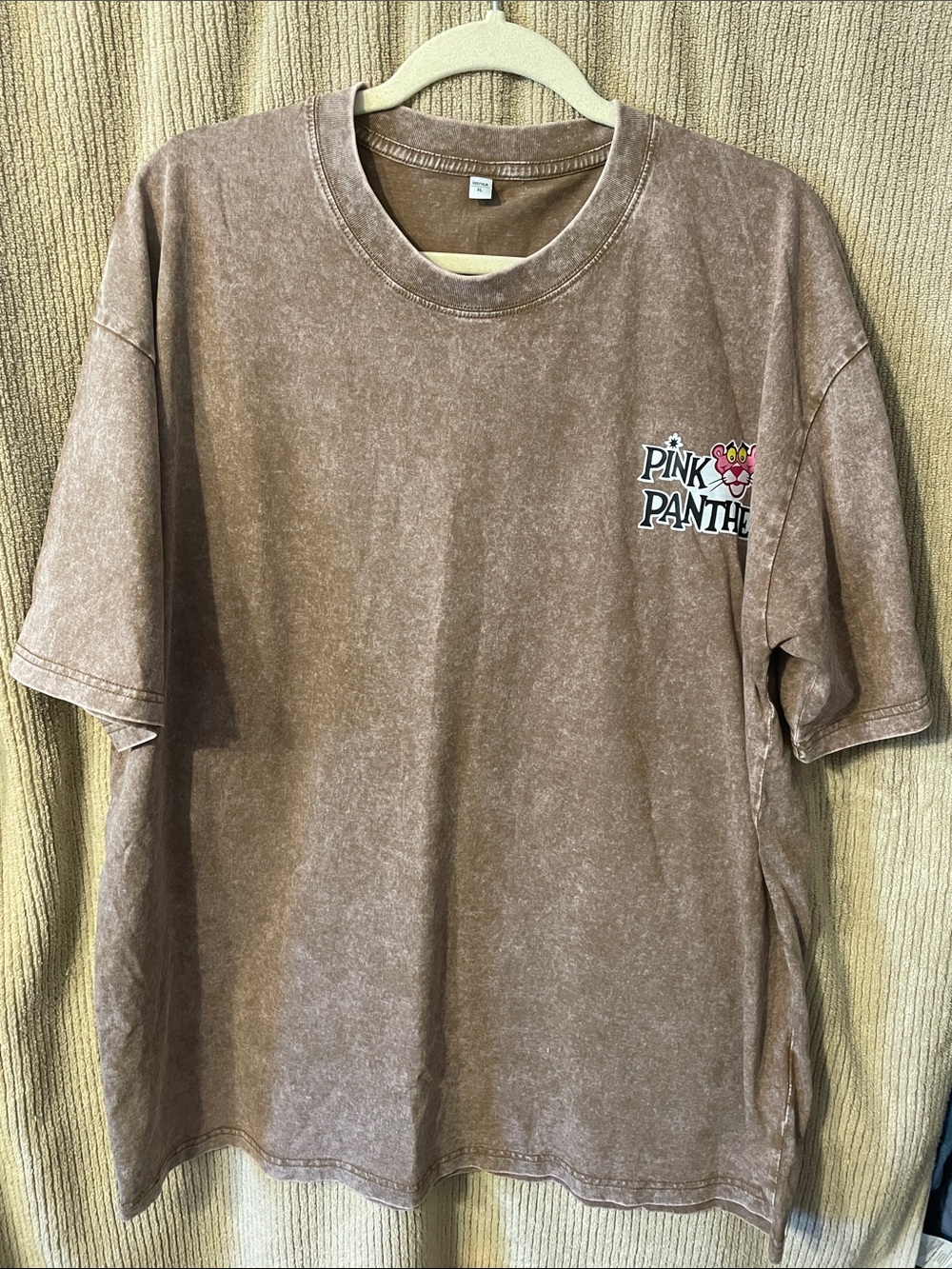 Pink Panther Brown Mineral-Wash Short Sleeve Tee